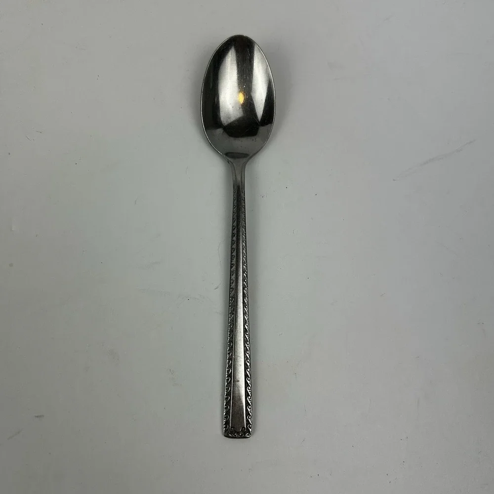 UNKNOWN MFG WATERTOWN STAINLESS FLATWARE SCROLLED EDGE FLAT TIP JAPAN-single